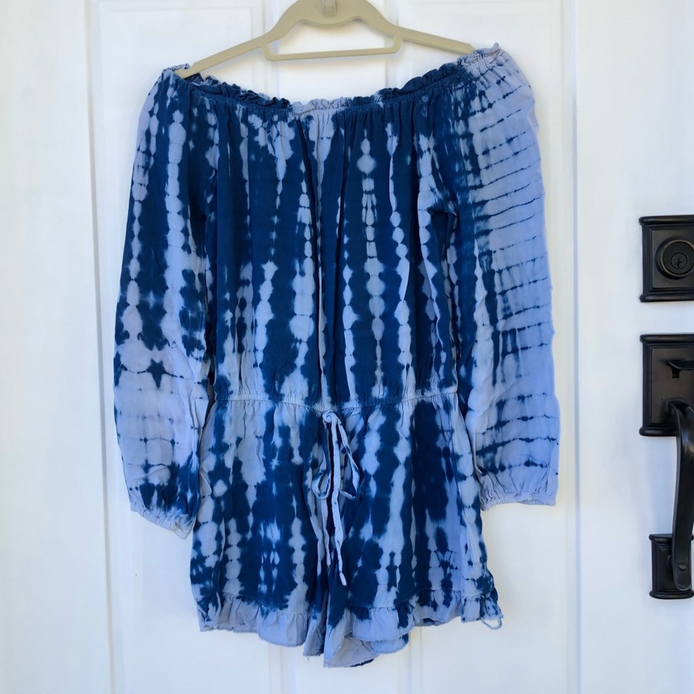 Style Envy Blue Tie-dye Romper M EUC